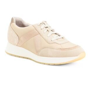 MUNRO Piper Sneaker Suede Low Top Glitter Lace Up Arch‎ Support Size 9M khaki